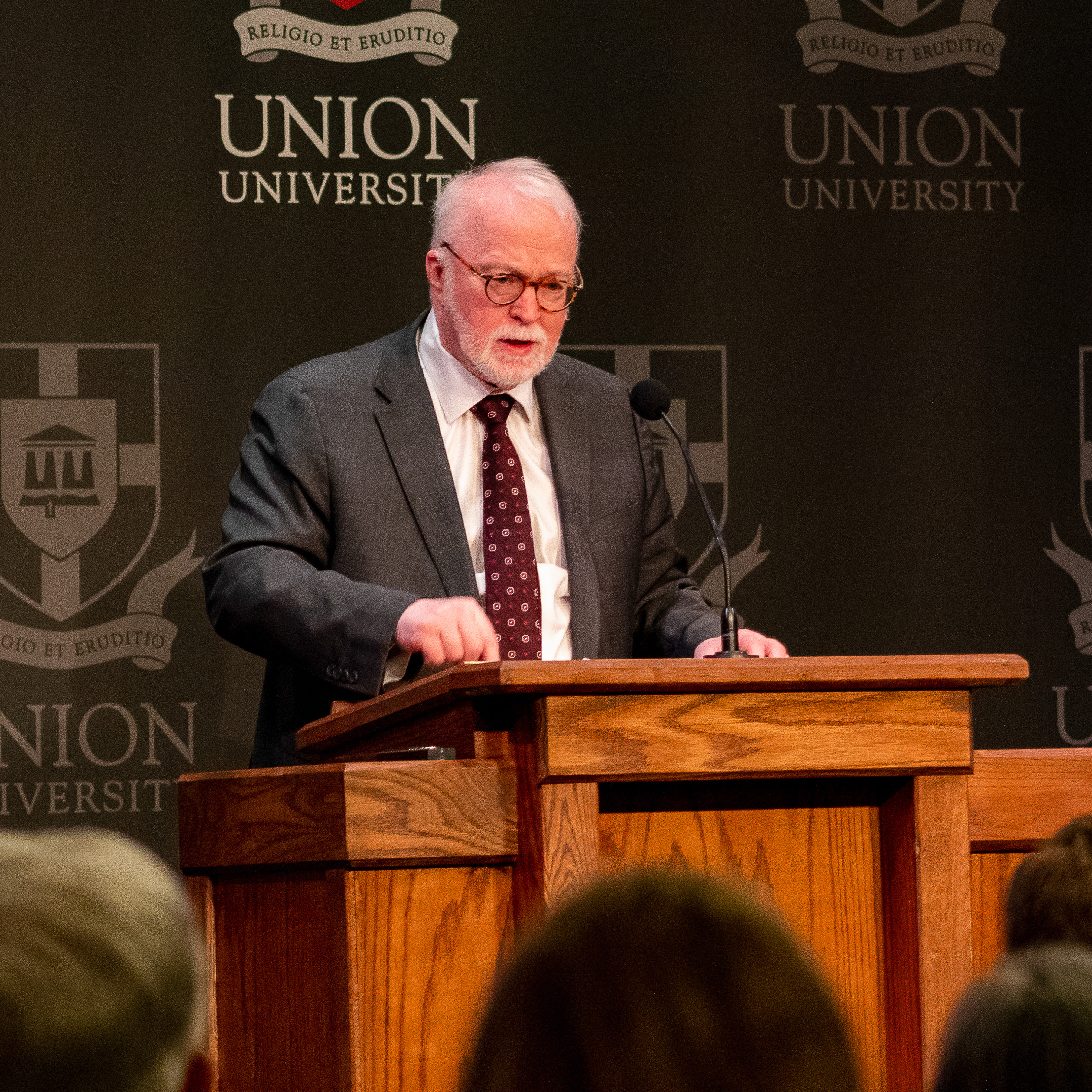 Union University hosted author and current president of the Evangelical Theological Society, Timothy George, for the seventh annual David and Lanese Dockery Lectures on Baptist Thought and Heritage March 20. (Photo by Lyla Dietz)