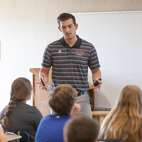 Ryne Roper, Union alumnus, teaches at South Gibson County Middle School in Medina, Tennessee. (Photo by Kristi Woody)