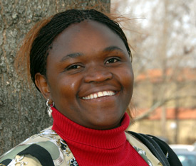 Union University graduate Phyllis Anyango witnessed shootings in her native Kenya while she was there for her wedding. (Photo by Morris Abernathy) 