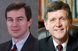 Gregory A. Wills, left, and Bill J. Leonard, right, will speak at the "Baptists in America" symposium Oct. 16.