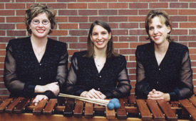 The Caixa Percussion Trio -- (from left) Julie Hill, Amy Smith and Julie Davila.