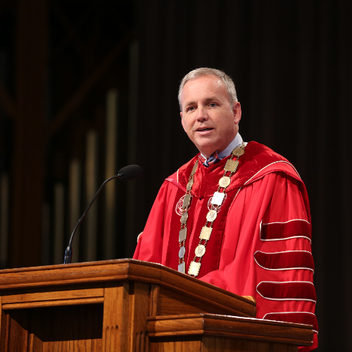 Union President Samuel W. "Dub" Oliver speaks at Fall Convocation. (Photo by Kristi Woody)