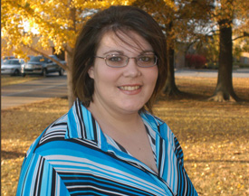Christy Denney is one of 11 students who transferred to Union this semester because of Hurricane Katrina. (Photo by Morris Abernathty)