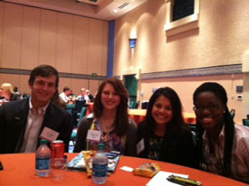 Enactus members (from left) John Melton, Patricia Taylor, Josselyne Bustillo and Richauna Kidd attend the recent Enactus Fall Leadership Conference at Disney World.