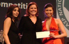 Erica Rogers, center, receives her award as first runner-up in the National Patient Counseling Competition in Washington, D.C. 