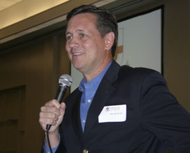 Kevin Ezell, president of the North American Mission Board, speaks Oct. 12 at the Middle Tennessee Ministers' Conference sponsored by Union University. (Photo by Lonnie Wilkey)