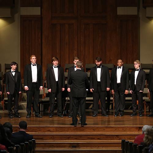 The Men's Choir performs during the 2015 Fall Choral Concert held at First Baptist Church. (Photo by Kristi Woody)