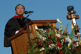 Edmund C. Moy, special assistant to the President of the United States and associate director of presidential personnel at the White House, delivered the commencement address titled “All for Christ.”