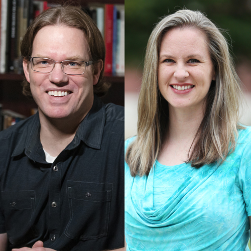 Steve Halla (left) received the Carla D. Sanderson Faculty of the Year Award while Connie Teel received the Gary L. Carter Staff of the Year Award during Union's Virtual Awards Day celebration May 1. 