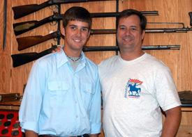 Josh Hays, left, and his father Tom, who is a dealer in Civil War relics.