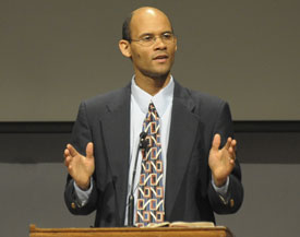 Jarvis Williams speaks at Union University Feb. 16. (Photo by Morris Abernathy)