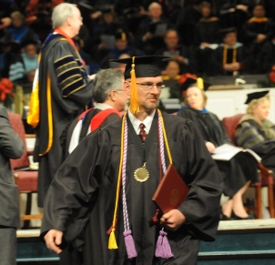 Paul Mayer, director of health services at Union, was one of 346 students who received degrees Dec. 12. (Photo by Morris Abernathy)