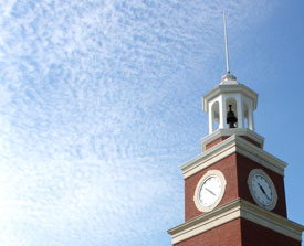 Miller Tower at Union University. (Photo by Ebbie Davis)
