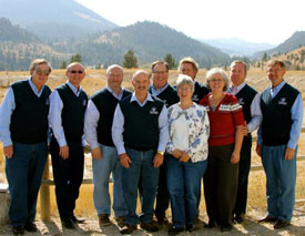 Some of the Union University alumni on the recent Tennessee Baptist Men's Chorale trip to Montana included, from left: John Norvell, of First Baptist Church in Bemis; Kevin Hamilton, of First Baptist Church in Humboldt; Ricky Clark, of West Jackson Baptist Church; Alan Sumner, of Mullins Station Baptist Church in Memphis; Richard Dickerson, of Woodmont Baptist Church in Nashville; Amy Vaughan, of First Baptist Church in Greenfield; Scott Andrews, of First Baptist Church in Sevierville; Jayne Simpson, of First Baptist Church in Huntingdon; Henry Simpson, of First Baptist Church in Huntingdon; and Jackie Vaughan, of First Baptist Church in Greenfield.