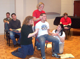Opera students practice for the upcoming performances of <i>Gianni Schicchi<i>.