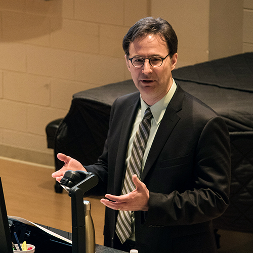 Ronald K. Rittgers speaks at the 20th annual Scholar-in-Residence lecture series at Union University. (Photo by Janelle Vest)