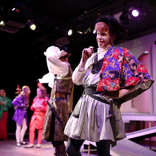 Jake Beals plays Rosencrantz in the Union production of "Rosencrantz and Guildenstern Are Dead" opening Nov. 9. (Photo by Kristi Woody)