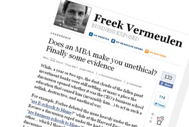 Freek Vermeulen writes in Forbes about research by Union's Daniel Slater.