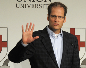 Author and Boston University professor Stephen Prothero speaks March 10 at Union Forum. (Photo by Morris Abernathy)