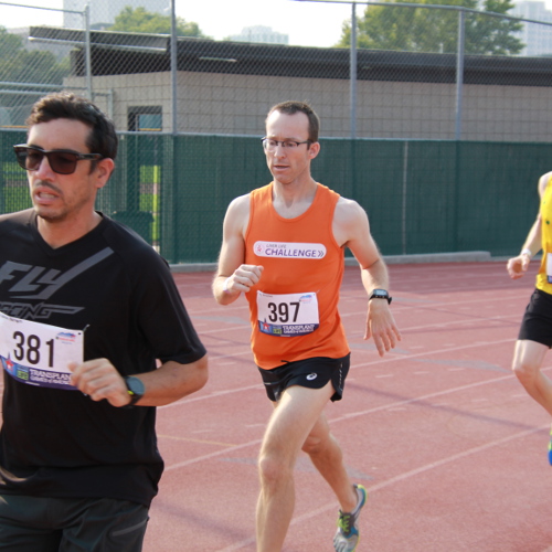 Jay Bernheisel, professor of engineering, competes in the 2018 Transplant Games in Salt Lake City.