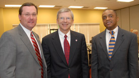Officers elected by the Union trustees are, from left, Bill Dement, secretary; Harry Smith, chairman; and Ed Graves, vice chairman. (Photo by Morris Abernathy)
