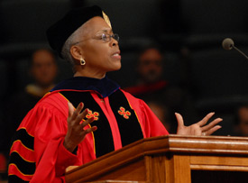 Deborah Wilds of the College Success Foundation was the speaker for commencement services Dec. 15 at West Jackson Baptist Church. (Photo by Morris Abernathy)