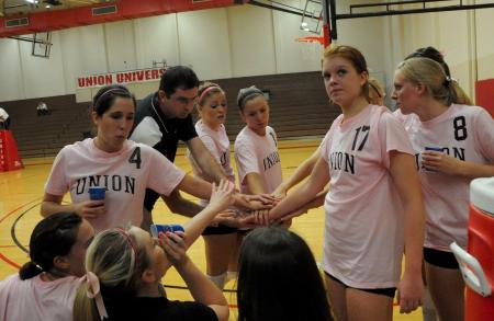 Coach Gream and his Union team get ready for the next game. - Photo by Morris Abernathy