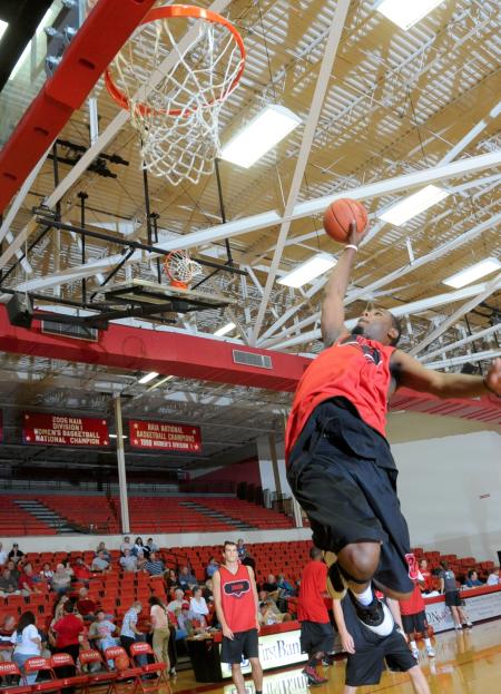 Senior forward Brian Lake takes a shot during Bulldog Madness. - Photo by Morris Abernathy
