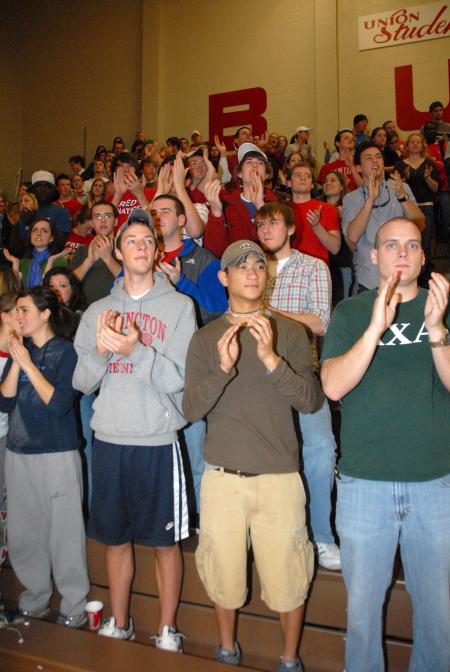 Union fans cheer on the Bulldogs and Lady Bulldogs during a men's and women's double header versus Bethel (Tenn.) College. - Photo by Morris Abernathy