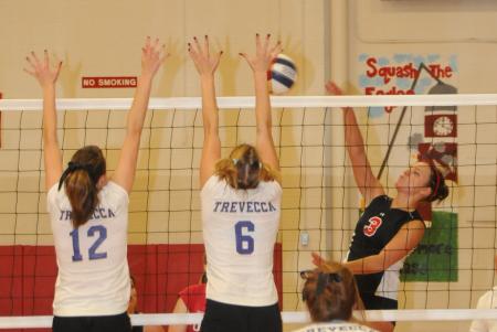 Heather Lieberman attacks the ball during the TranSouth Conference Tournament championship game. - Photo by Morris Abernathy