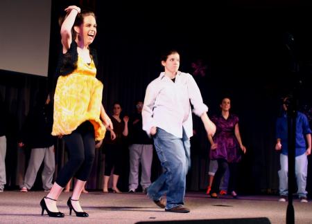 The ladies of Kappa Delta preform a dance-off type skit for the 2009 SAC Variety Show. - Photo by Kristi McMurry Woody
