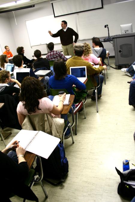 Keith Bates, assistant professor of history, teaches during the Spring 2009 semester. - Photo by Kristi McMurry Woody