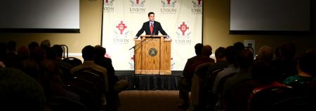 Southern Baptist Theological Seminary's Russell Moore gives an address entitled 'Of Sacraments and Sawdust: Toward the Future of Evangelical-Catholic Public Engagement' during the Making Men Moral conference. - Photo by Kristi McMurry Woody