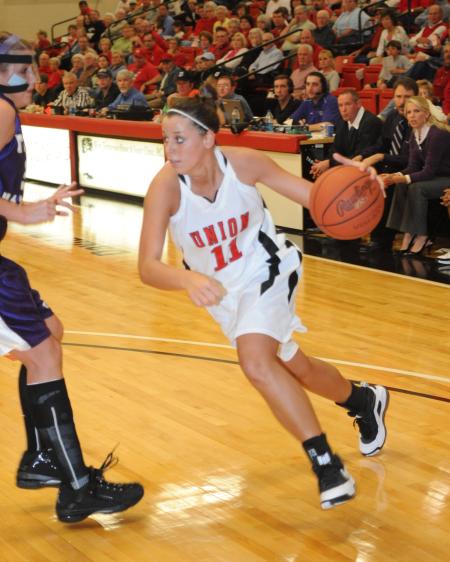 Junior Kaitlin Dudley drives inside during the TranSouth Tournament Championship. - Photo by Morris Abernathy