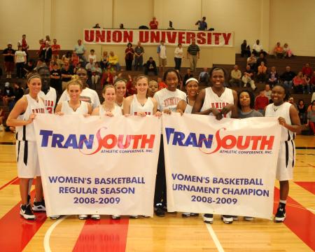 The Lady Bulldogs celebrate their TranSouth regular season and tournament championships. - Photo by Morris Abernathy