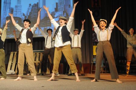 The group consisting of residence life advisors and other students preformed an entertaining skit involving the Newsies. - Photo by Morris Abernathy