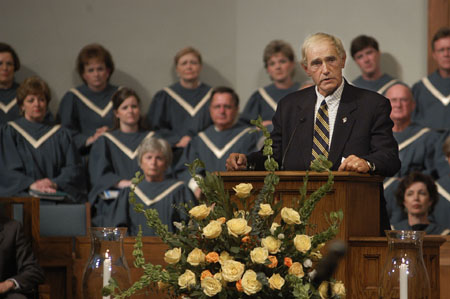 County Mayor Jerry Gist speaks at the citywide prayer service at First Baptist Church, Jackson. - Photo by Jim Veneman