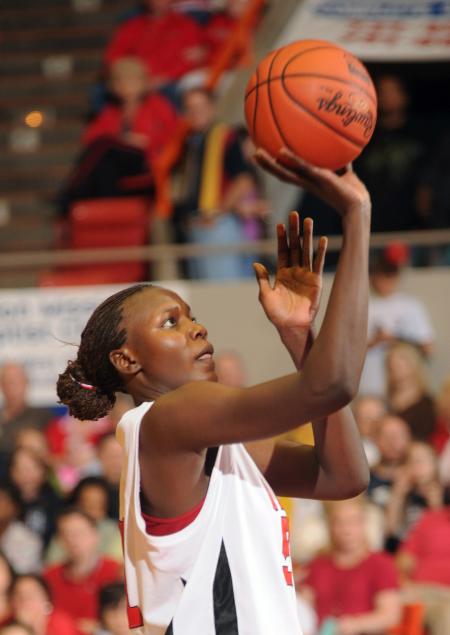 Josephine Owino takes a free throw during the NAIA national championship game. - Photo by Morris Abernathy