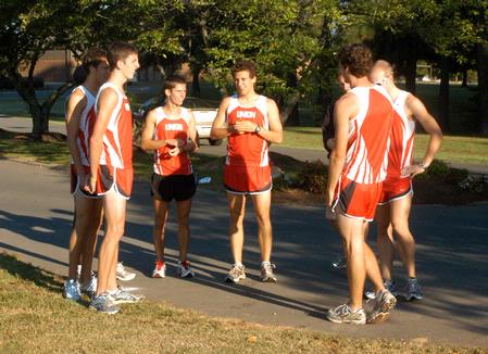 Union men's cross country team getting ready for a practice run. - Photo by Steven Aldridge