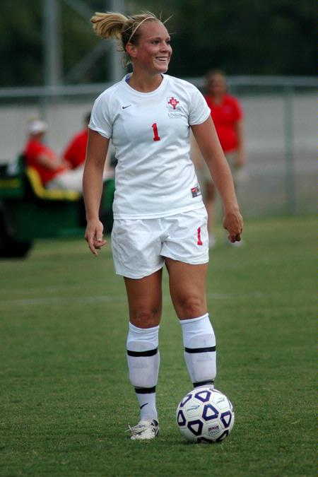 Caitlin Zimmerman waits to put the ball back into play during Union's 5-2 win. - Photo by Beth Spain