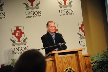 Danny Akin, president of Southeastern Baptist Theological Seminary, takes questions after his address at the Southern Baptists, Evangelicals and the Future of Denominationalism conference. - Photo by Morris Abernathy