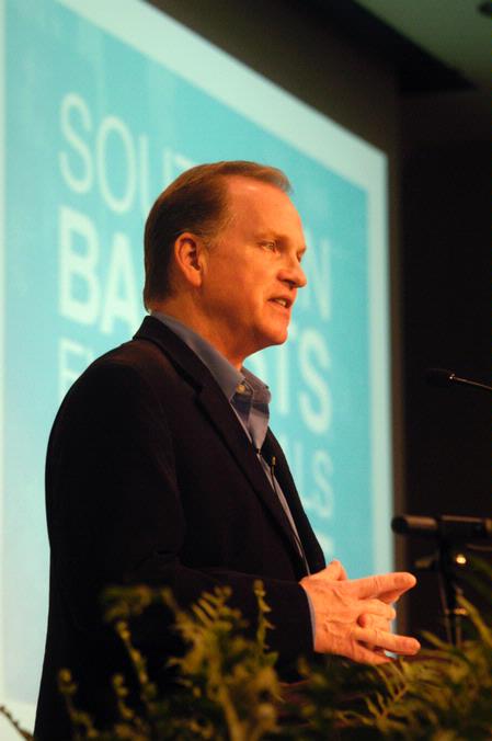 Danny Akin, president of Southeastern Baptist Theological Seminary, presents an address entitled "The Future of the Southern Baptist Convention" during the Southern Baptists, Evangelicals and the Future of Denominationalism conference. - Photo by Sarah Palmer Goff