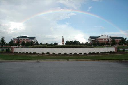 After a short period of rain, a rainbow appeared on Union's campus. - Photo by Beth Spain