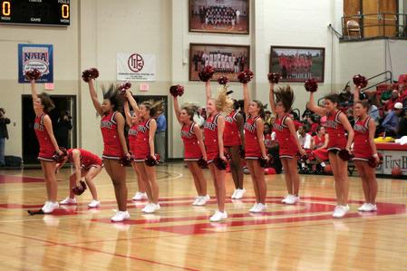 Union cheerleaders do a cheer for the crowd at Bulldog Madness. - Photo by Kristi McMurry Woody