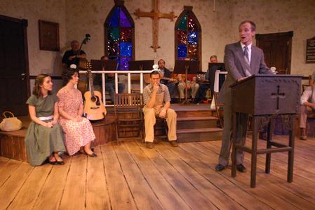 Sara Chinery, Emma Robertson, David Conway, and Kip Arrowood perform in Smoke on the Mountain. - Photo by Angela Abbamonte