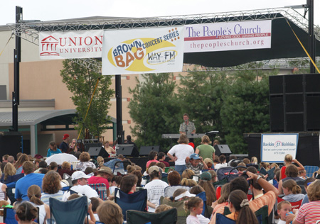 Steven Curtis Chapman performs at a Brown Bag concert sponsored by Union at the People's Church in Franklin, Tenn. - Photo by Jim Veneman