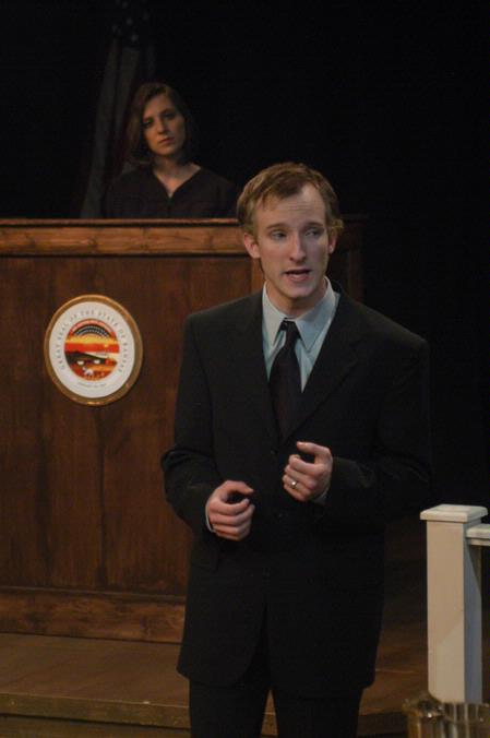 Kip Arrowood plays John David Brody, a father fighting in court to have different views of evolution taught in the classroom in "Reap The Whirlwind". - Photo by Angela Abbamonte