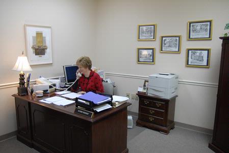 Suzanne Nadaskay works in the office of the Colleges of Arts and Sciences, located off of the main hallway in the Penick Academic Complex - Photo by Kristi McMurry Woody