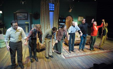 The cast of The Mousetrap takes a bow after their performance.  - Photo by Morris Abernathy