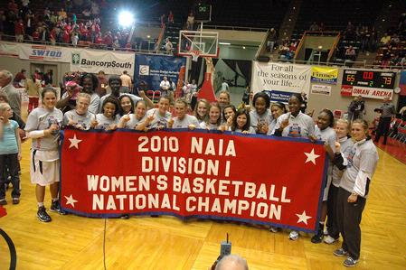 The Lady Bulldogs, NAIA Division I National Champions, celebrate after their victory. - Photo by Jordan Buie